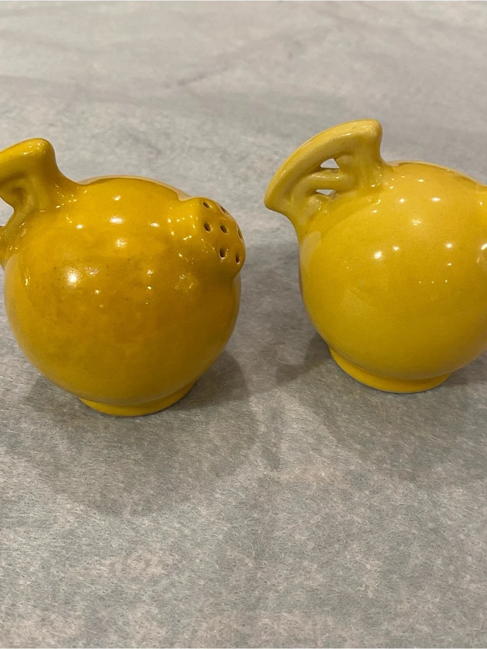 Bright Yellow Ceramic Salt and Pepper Shakers